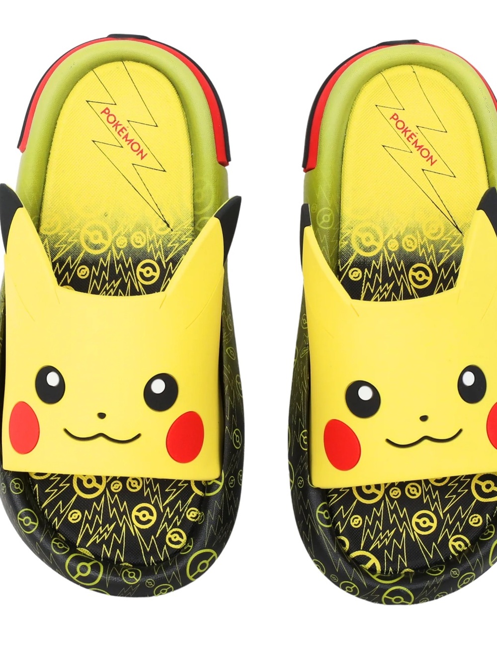 Pokemon Big Boys Slide Sandal Shoes Size 6 Yellow Red NWT